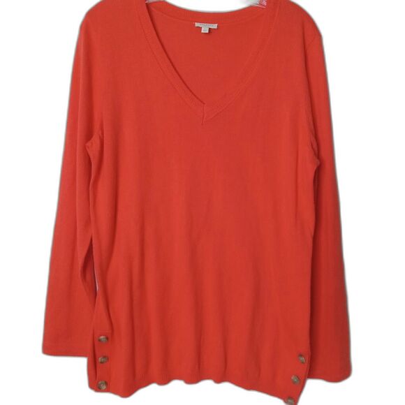 Talbots Sweater Orange Womens size Medium Flawed- Piling Color Fading - Picture 1 of 13